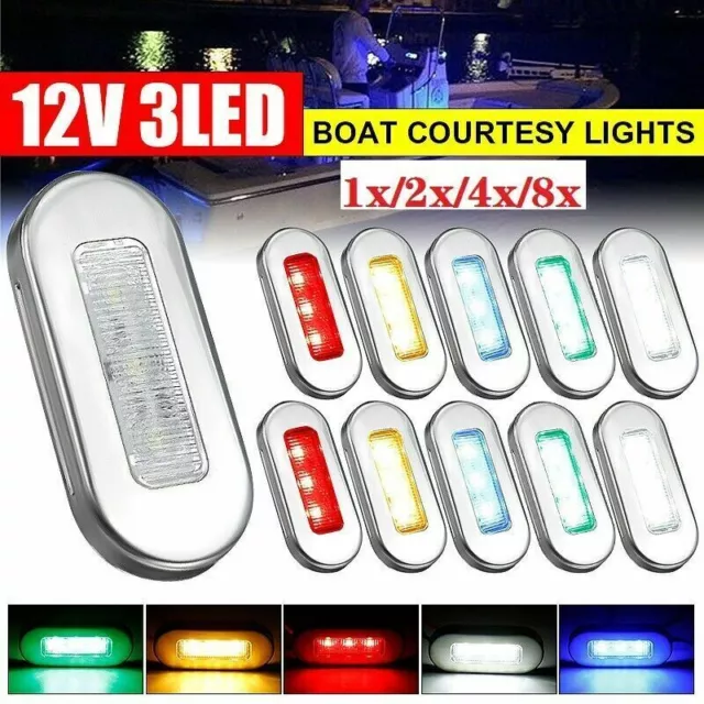 Courtesy Lights 12V Yacht Marine Boat Cabin Deck Lamp 1x/2x/4x/8x Waterproof LED