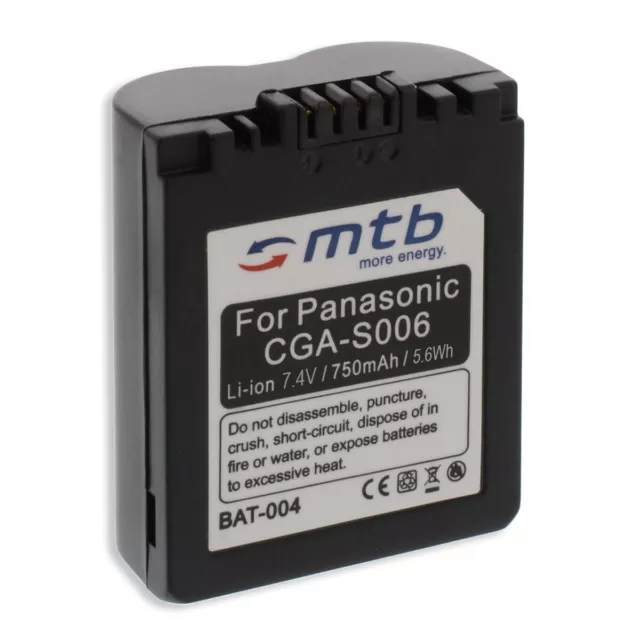 Batterie CGA-S006 pour Panasonic Lumix DMC-FZ7 FZ8 FZ18 FZ28 FZ30 FZ35 FZ38