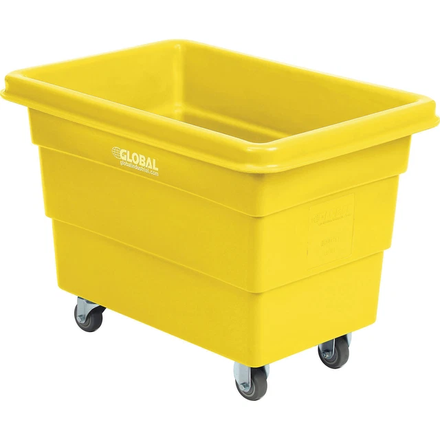 6 Bushel Plastic Bulk Box Truck Direct Mount Base Yellow 33-2/5"L x 23"W x