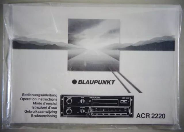 Mode D 'em Ploi / Manuel Radio Voiture Blaupunkt Acr 2220 De 10/1992