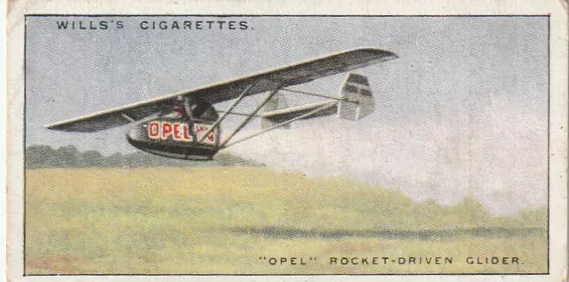 Tobacco Card - Speed - Airplane - Opel Rocket Driven Glider - Wills Imperial