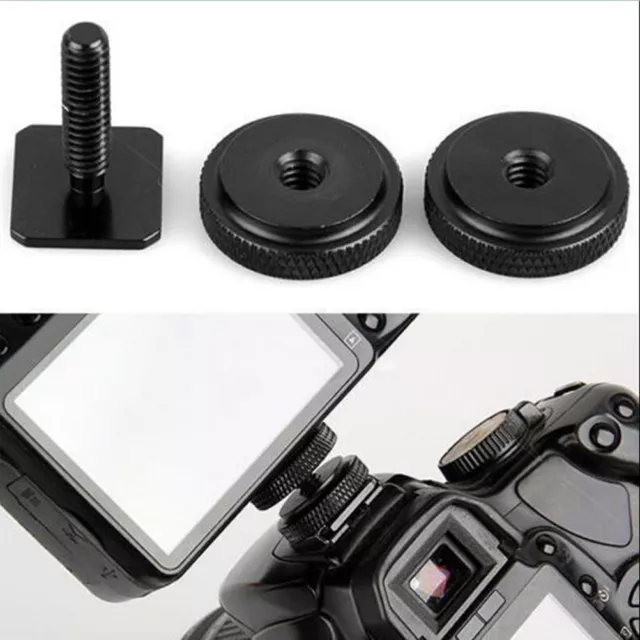 1/4" inch Dual Nuts Tripod Mount Screw To Flash Camera Hot Shoe Adapter Y-EW