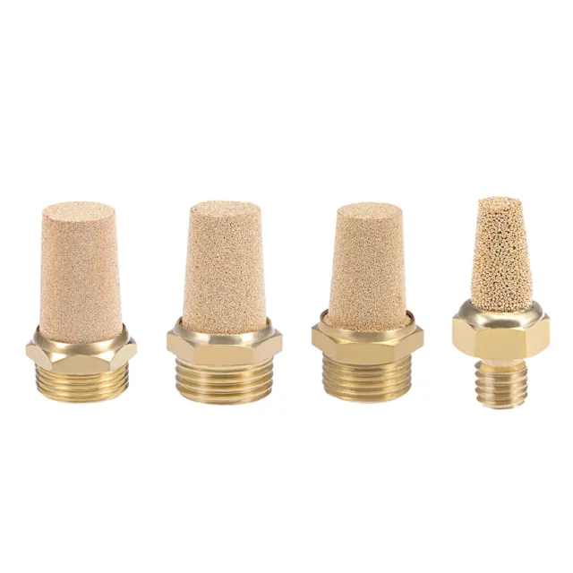 1/8-1/4 PT Sintered Bronze Exhaust Muffler with Brass Body Protruding 2-10pcs