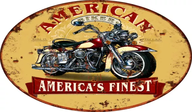 Placa en Lata para BAR Pub para Colgar Con Escritura American Biker