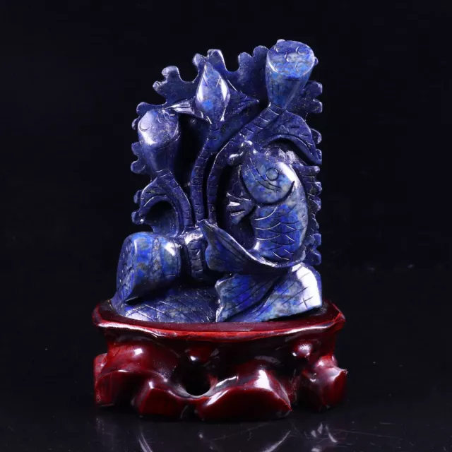 Chinese Natural lazurite Hand-carved Exquisite Statues AC2067