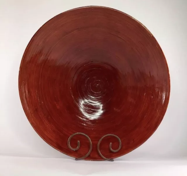 Vintage Oggetti Lacquered Bamboo Wood Decorative Bowl