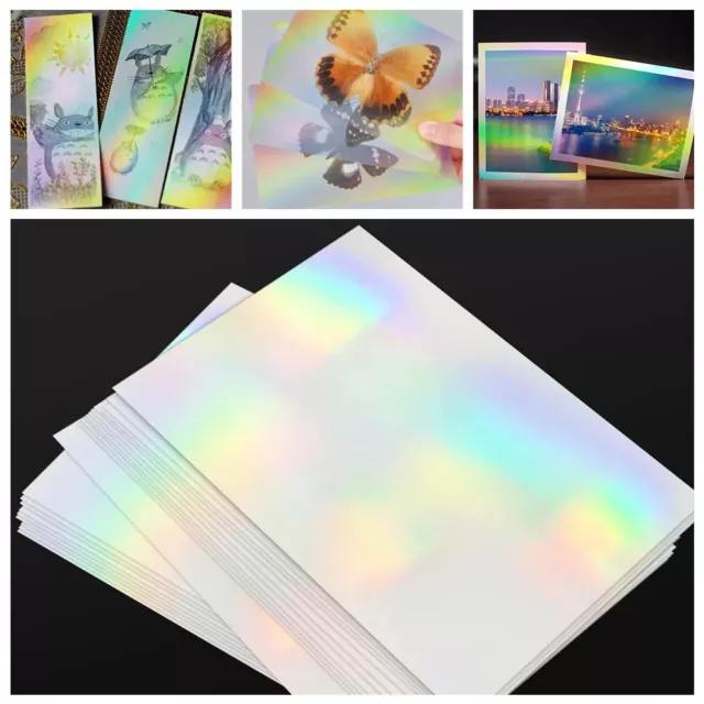 Holographic Cold Laminating Photo Film 10 Sheets Star Dots Broken Glass Pattern