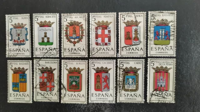 Sellos de ESPAÑA. Año 1962. Coleccion de 71 sellos usados diferentes.