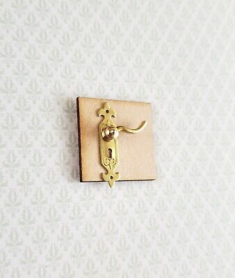 Dollhouse Miniature Door Handle with Fancy Plate French Lever Style 1:12 Scale