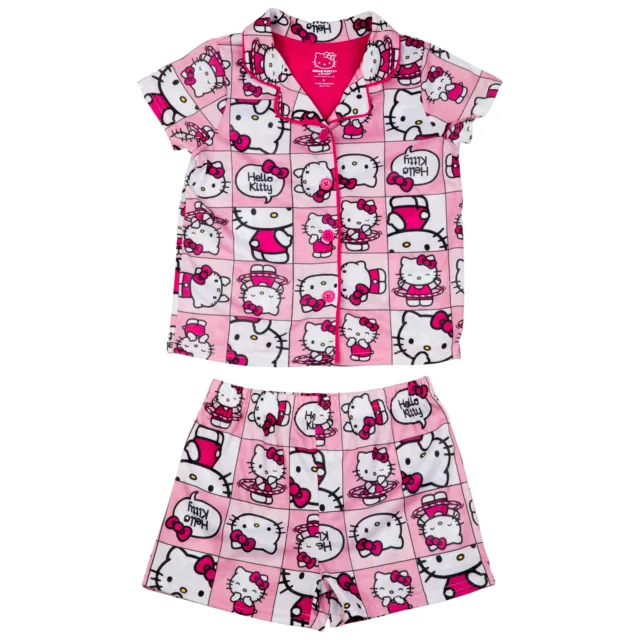 Hello Kitty Sanrio Hoola-Hoops 2-Piece Girl's Pajama Set Pink