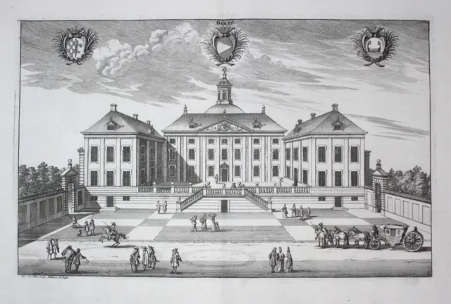 1710 - Örbyhus slott Tierps Uppland sweden Kupferstich Dahlberg engraving 78467