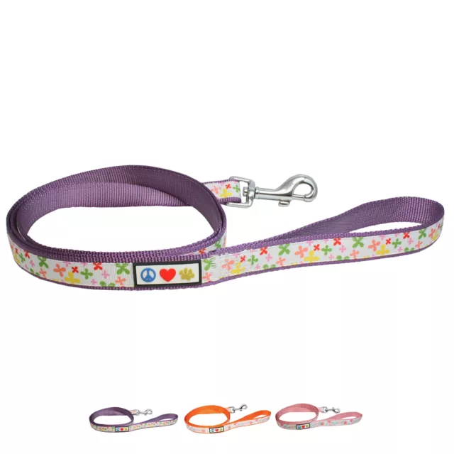 Pet Soft Floral Puppy / Dog Leash width 3/4 Inch 5 foot  by Pawtitas