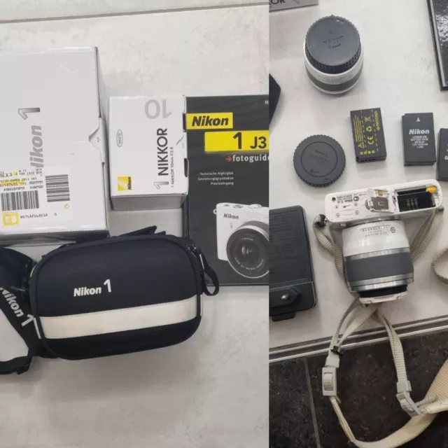 Nikon 1 J1 Digitalkamera mit Nikkor VR 10-30/30-110/10mm mit Zubehörpaket