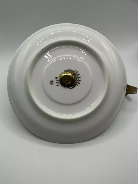 VTG Bavaria Germany Brass And Porcelain Chamberstick Candleholder 3
