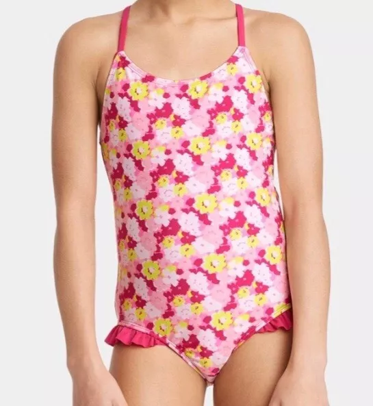 NWT Cat & Jack Girl's Floral Print One Piece Swimsuit Size Small (6/6x)