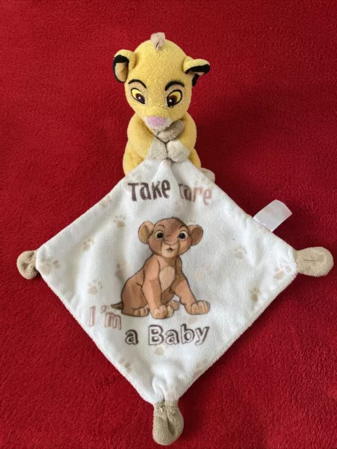 🇫🇷 Doudou Mouchoir Nicotoy Simba Roi Lion Take Care I’m A Baby Jaune