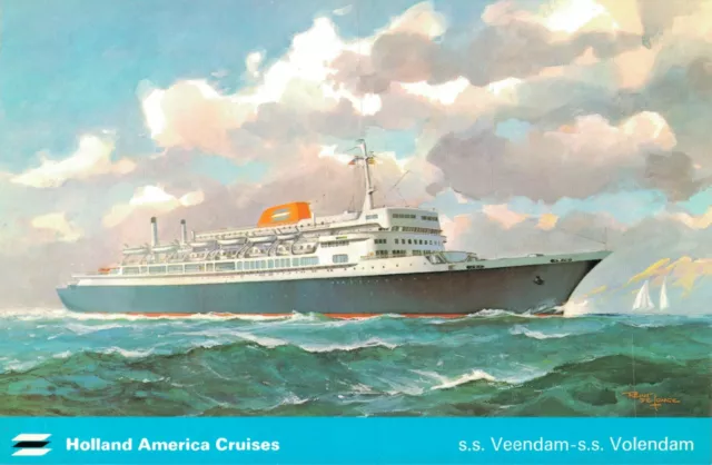 s.s Veendam s.s Volendam Holland America Cruises Nautica Vintage Postcard BS.07