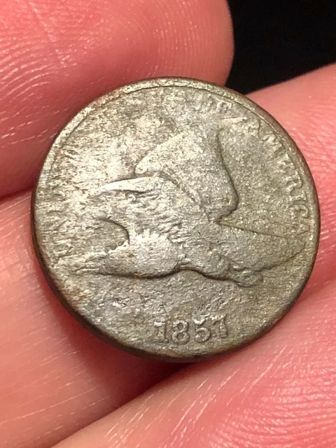 1857 Flying Eagle Penny Cent- VG/Fine Details