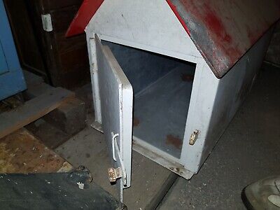 Solid Steel Mailbox Vintage Thick Used Heavy-Duty Double Sided Entry Dual w Flag