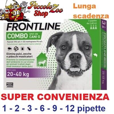 Frontline Combo cani antiparassitario cane di 20-40Kg 1-3-6-9-12 pipette