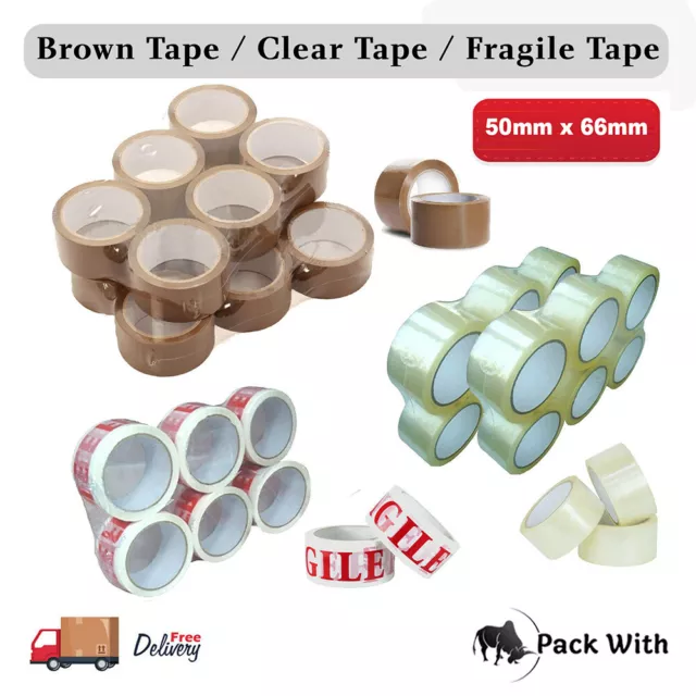 Strong Brown tape Clear packing sellotape rolls packaging Fragile tape cellotape