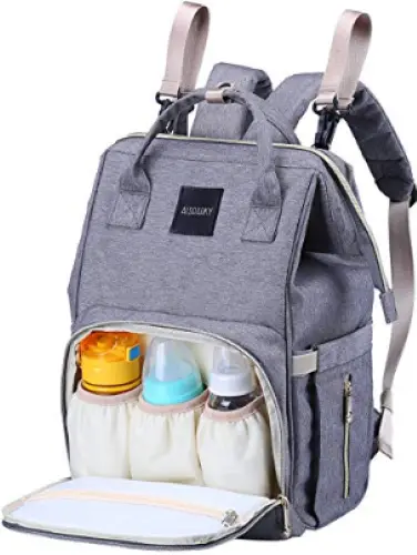 New Diaper Bag - Waterproof Baby Diaper Backpack Gray Changing Multi-Functional