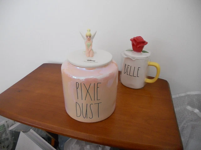 NEW Rae Dunn Disney Tinker Bell Canister "Pixie Dust” Cookie Jar Pink Iridescent NEW Rae Dunn Disney Tinker Bell Canister "Pixie Dust” Cookie Jar Pink Iridescent