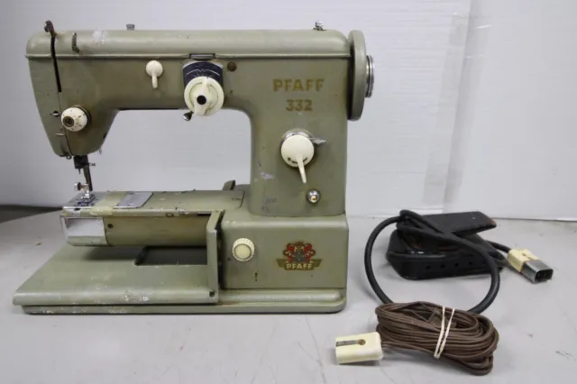 Vintage 1957 Pfaff 332 Sewing Machine Germany W Original Carry Bag Read!! #977E
