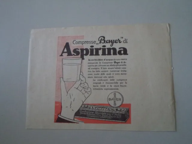advertising Pubblicità 1926 ASPIRINA BAYER