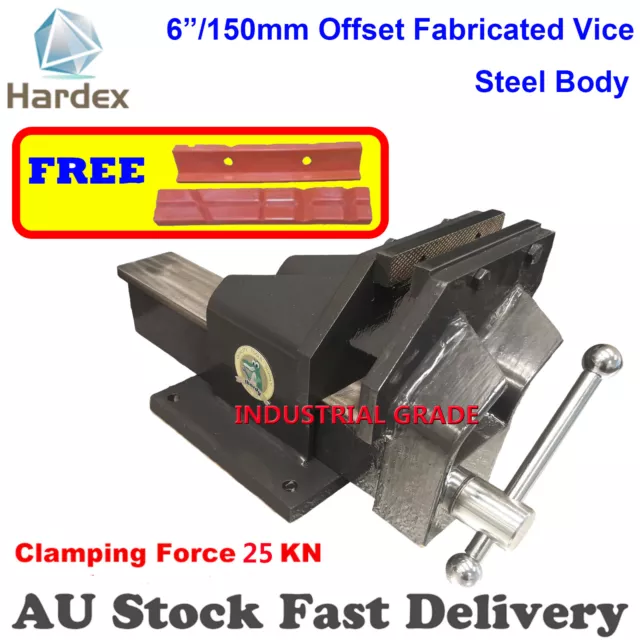 Heavy Duty 6"/150mm Offset fabricated Vise Full Steel Body Bench Vice-Free Post