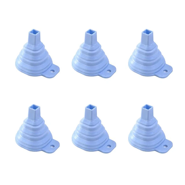 6 piezas telescópico plegable de silicona para cocina embudo