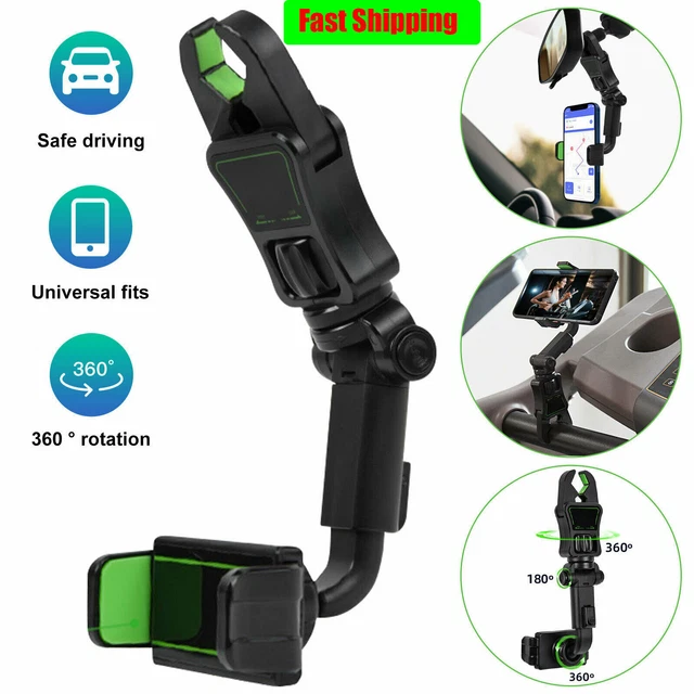 Universal 360° Car Rear View Mirror Mount Holder Stand Cradle for Cell Phone GPS