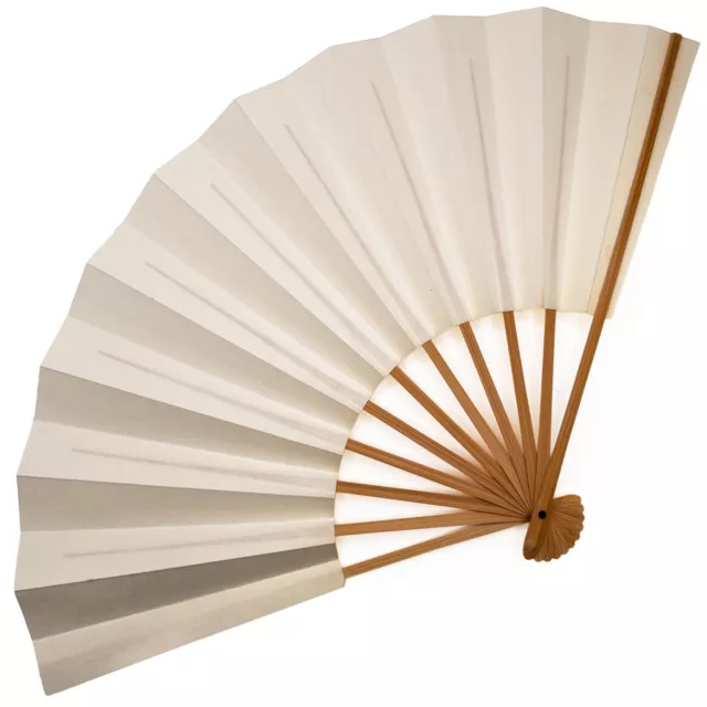 VTG Japanese Unused Folding Fan 2-Set Lg White & Gold/Silver Tea Fan: May22-A