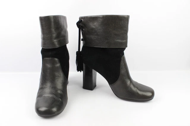 Bottines LEVITY Cuir et Daim Noir T 37 BON ETAT