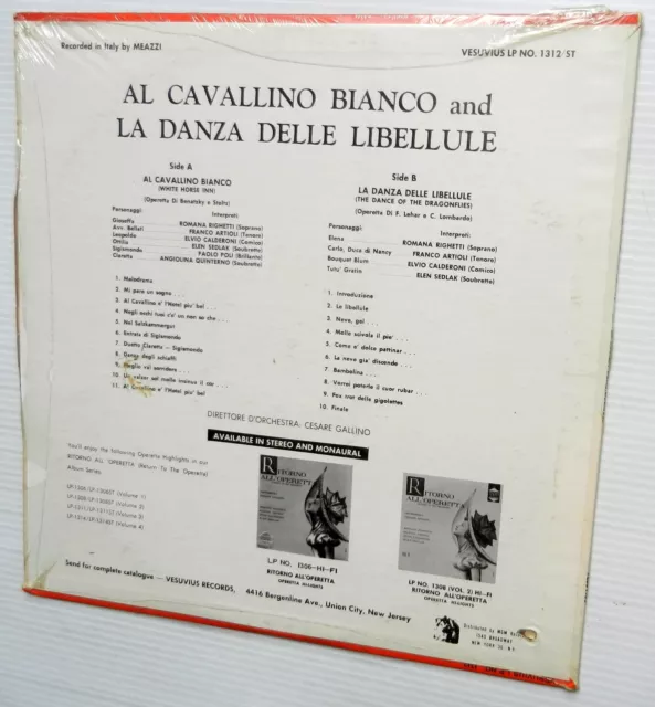 AL CAVALLINO BIANCO and LA DANZA DELLE LIBELLULE shrink-wrapped VESUVIUS recs LP 3