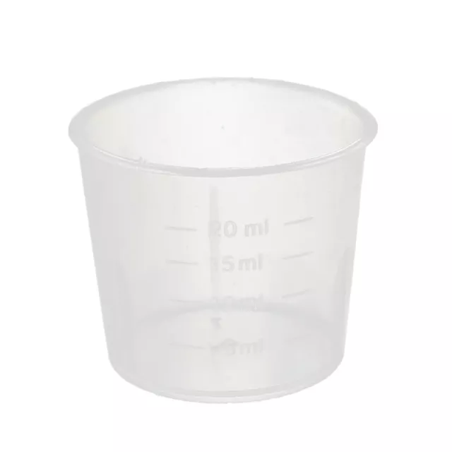 5pcs 20mL contenedor de líquido transparentes plástico laboratorio Vaso medidor