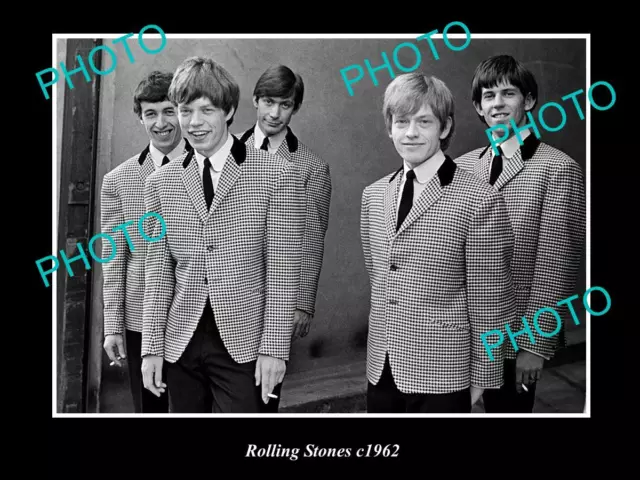 OLD LARGE HISTORIC PHOTO OF THE ROLLING STONES MICK JAGGER etc c1962