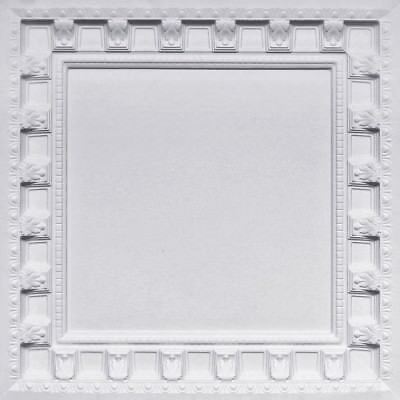PVC Decorative Ceiling Tile 2'x2' (Lot of 25)-White Matt #236 Drop-in Grid