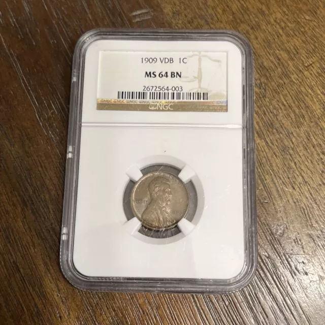 1909 VDB 1C Lincoln Wheat Cent NGC MS64 BN, Penny