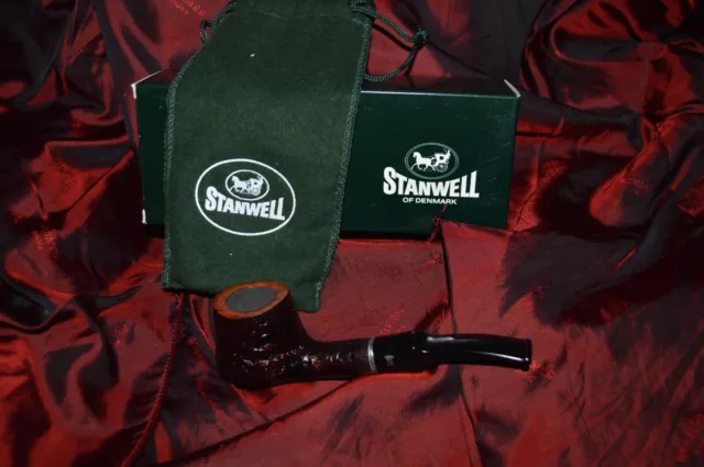 Stanwell Pfeife Pipe Denmark Relief Black Sand braun schwarz 118 9mm OVP NEU