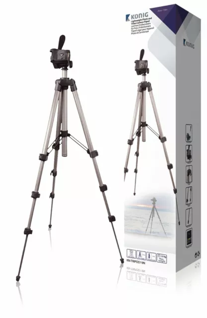 König Kamera Video Stativ Schwenkung Neigung 35-105 cm 450g Tripod Tasche