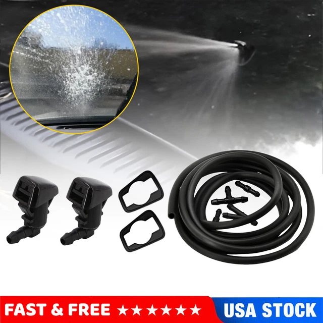 WINDSHIELD WASHER FLUID Spray Jet Nozzle Hose Kit For 20072011 Ford