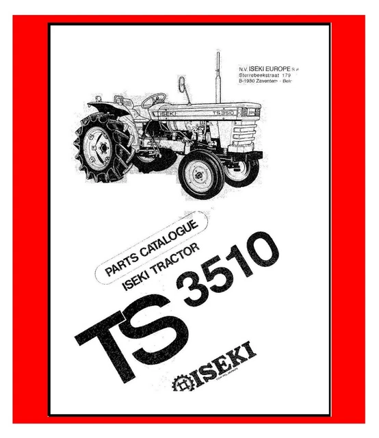 TRACTOR TECHNICAL REPAIR Parts Manual Iseki TS3510 Hard to Read