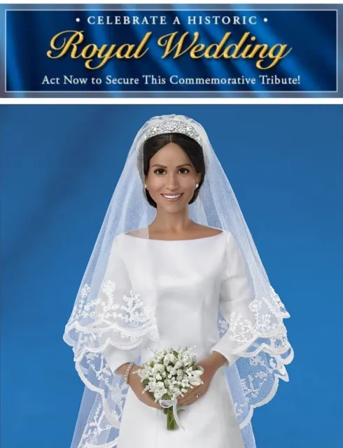The Ashton Drake Meghan Markle Royal Wedding Porcelain Bride Doll "NEW"