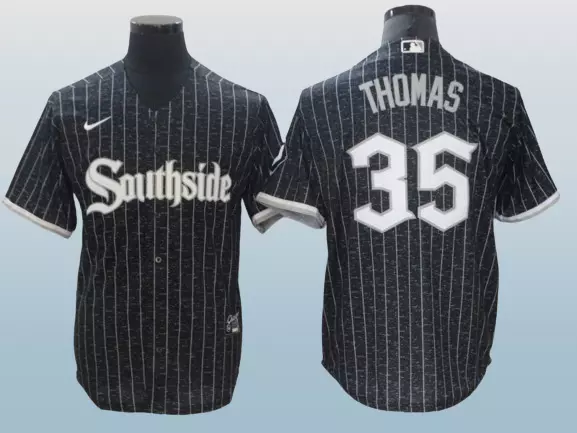 Chicago White Sox #35 Frank Thomas Men's Cool Base Stitched Jersey Black .