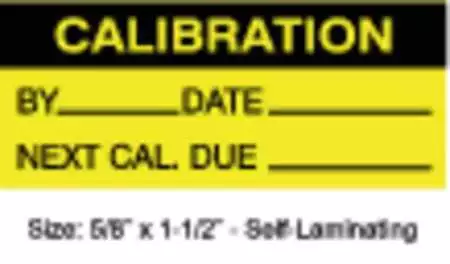 Stranco Tcfsl2-22136 Calibration Label,Eng,Black/Yellow,Pk350, Tcfsl2-22136