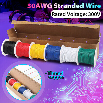 22/30 AWG Gauge Electric Wire Tinned Copper Flexible PVC Hookup,Total 54M