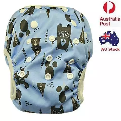 Adjustable Print Swim Nappy Baby Toddler Cover Diaper Nappies Swimmers (S50)