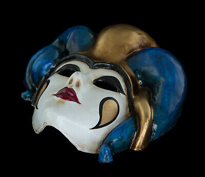Mask from Venice Joker Miniature Paper Mache Handmade Of Collection 1894 3