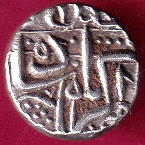 rare n beautiful HALF MAHMUDI of mughals Akbar, scarce silver coin #O1